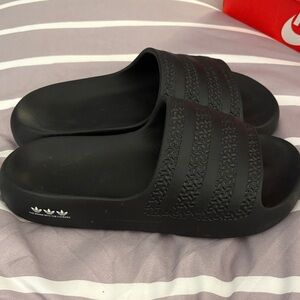 Adidas Black Textured Slide Sandals